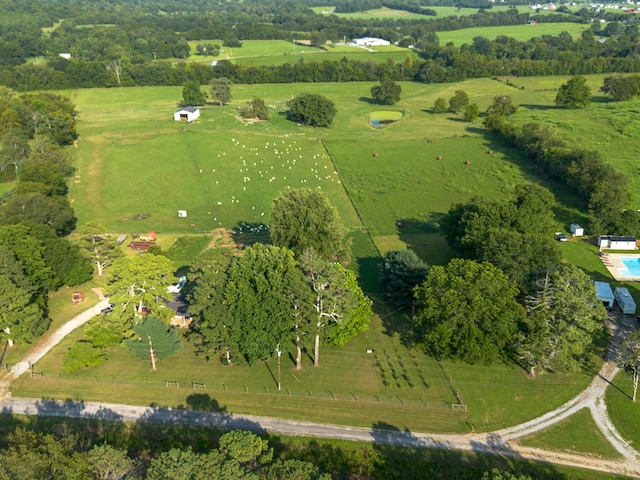 aerial view with a rural view