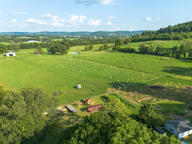 aerial view with a rural view