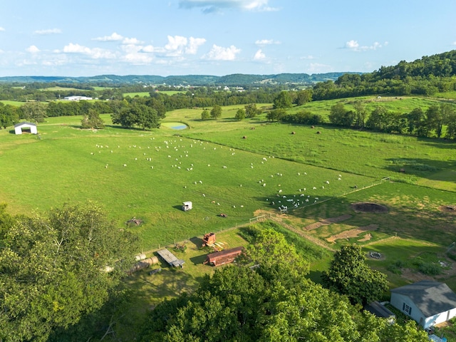 aerial view featuring a rural view