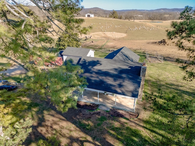 aerial view with a rural view and a mountain view