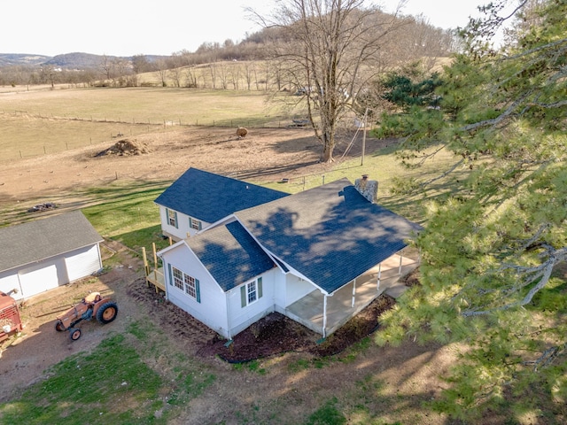 drone / aerial view featuring a rural view