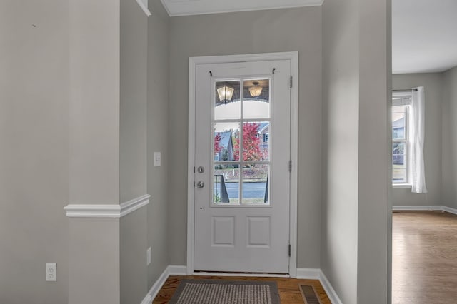 entryway featuring hardwood / wood-style floors