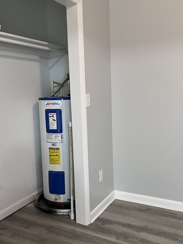 utility room featuring water heater