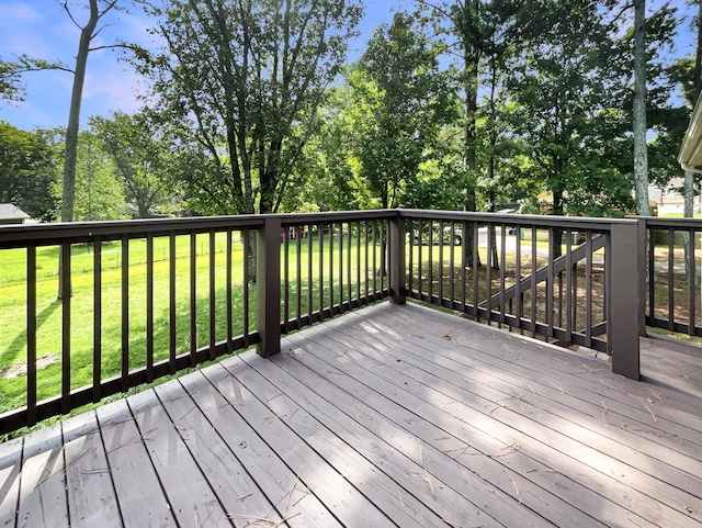 deck with a lawn