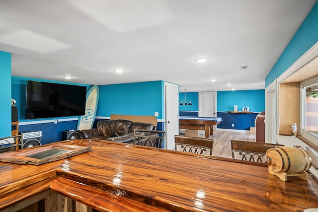 dining room with light hardwood / wood-style flooring