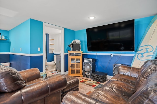 living room with light wood-type flooring