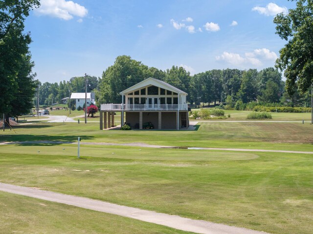 view of community with a lawn