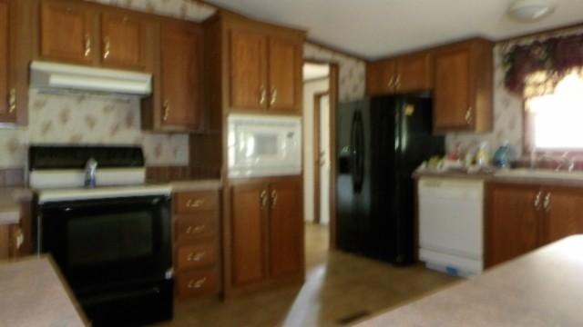 kitchen with sink and black appliances