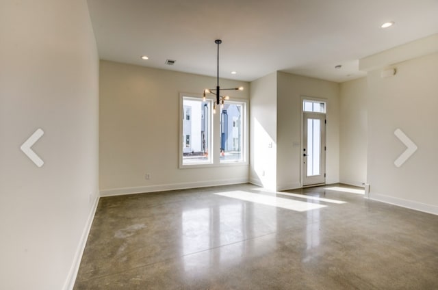 interior space featuring concrete floors