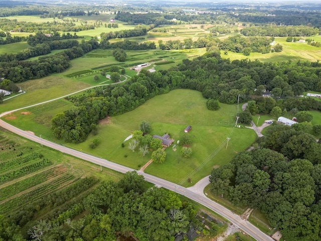 aerial view with a rural view