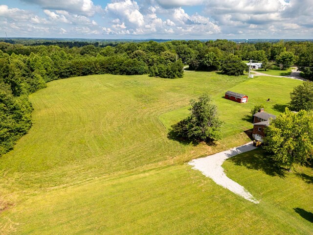 bird's eye view with a rural view