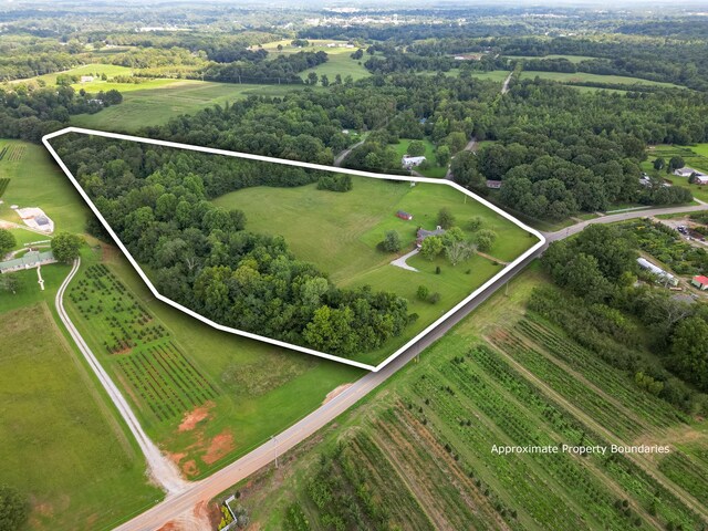 drone / aerial view featuring a rural view