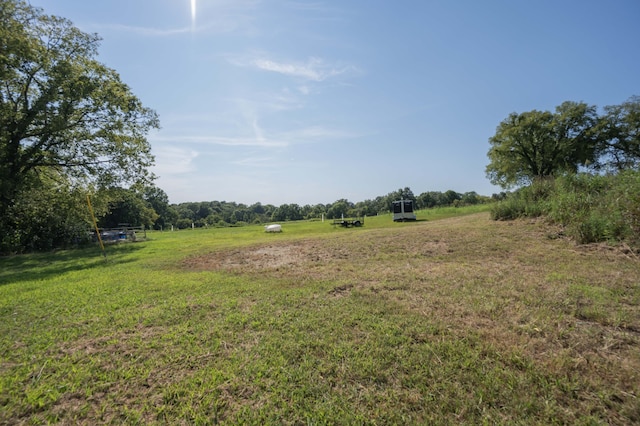 view of yard with a rural view