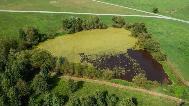 birds eye view of property featuring a rural view