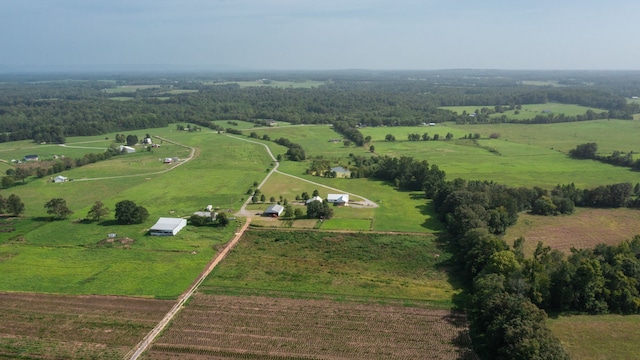 bird's eye view with a rural view