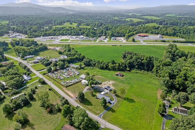 aerial view with a mountain view