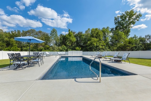 view of pool with a patio