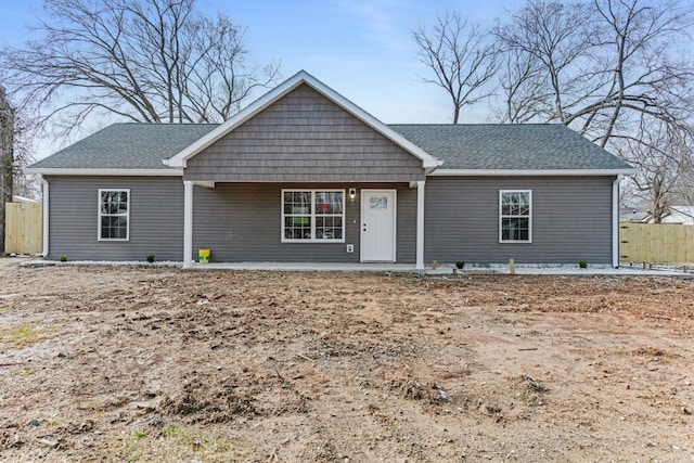 view of single story home