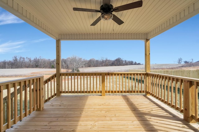 deck featuring ceiling fan