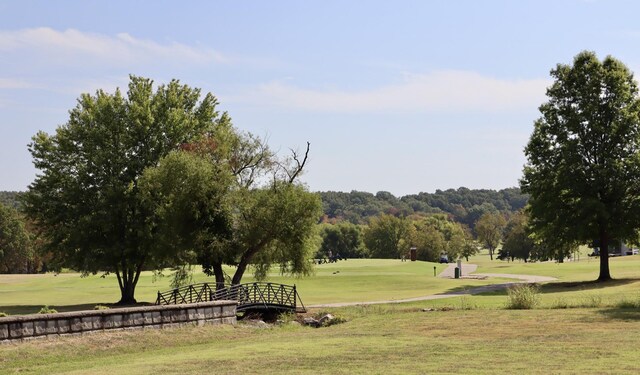 view of property's community with a lawn