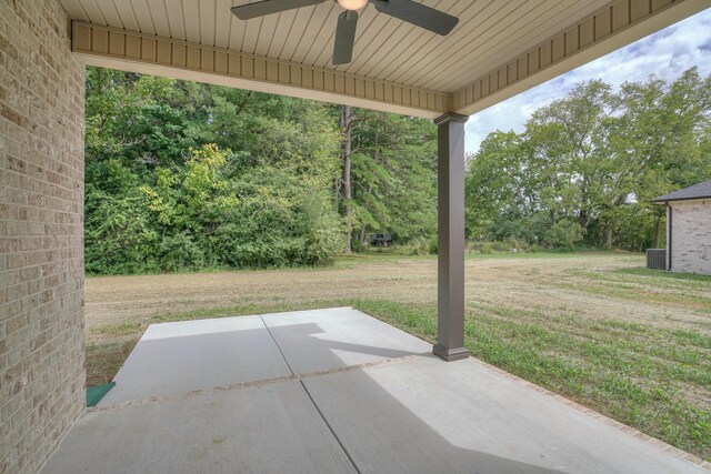 view of patio / terrace with ceiling fan