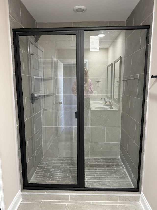 bathroom with walk in shower