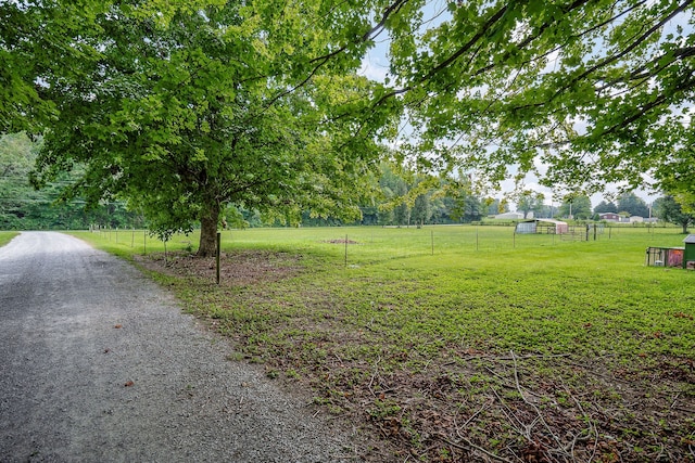 exterior space featuring a rural view