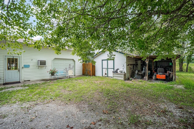 view of yard featuring a garage