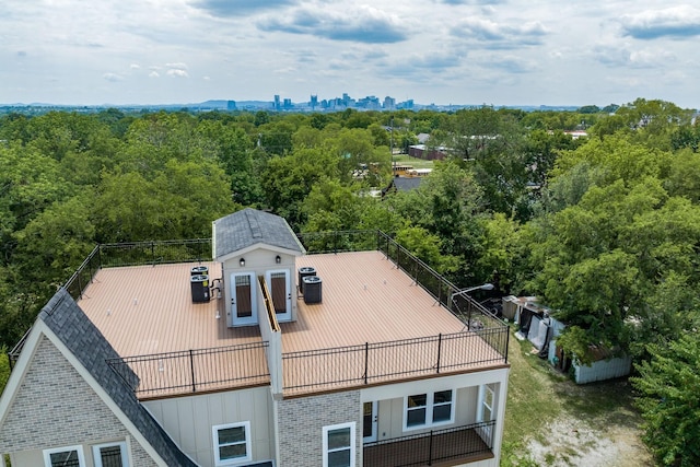 aerial view featuring a city view