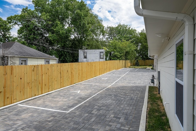 exterior space featuring fence