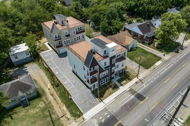 aerial view with a residential view