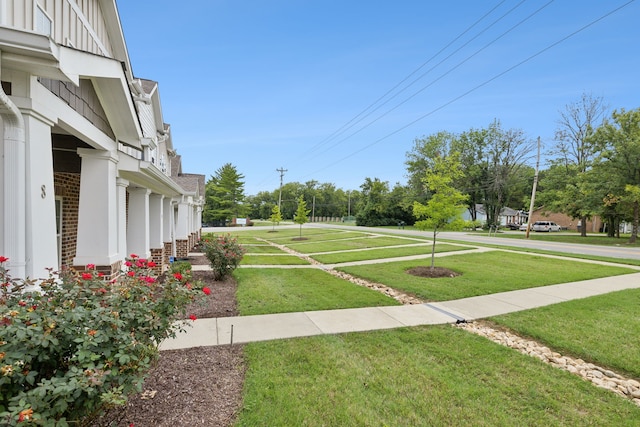 view of yard with a balcony