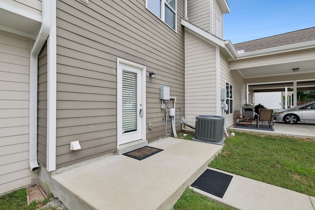 view of patio / terrace featuring central AC unit