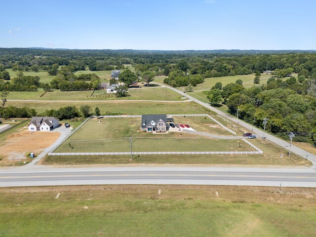 bird's eye view with a rural view