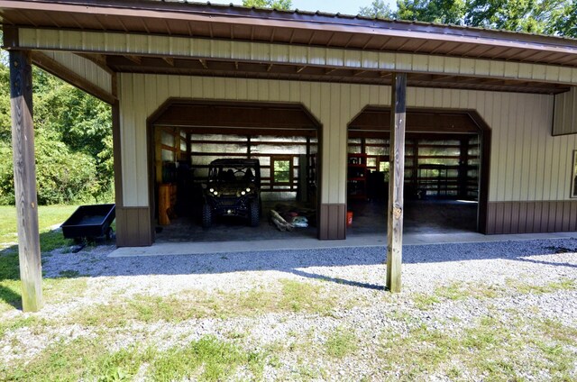 view of garage