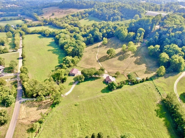 bird's eye view with a rural view