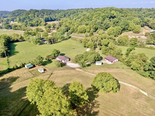 aerial view with a rural view