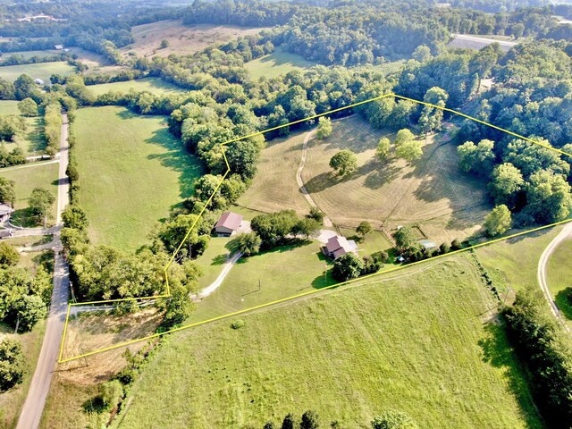 bird's eye view featuring a rural view