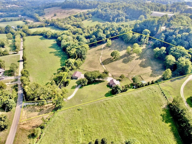 bird's eye view featuring a rural view