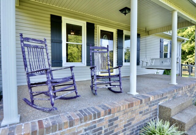 view of patio with a porch