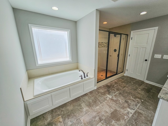 bathroom with plus walk in shower