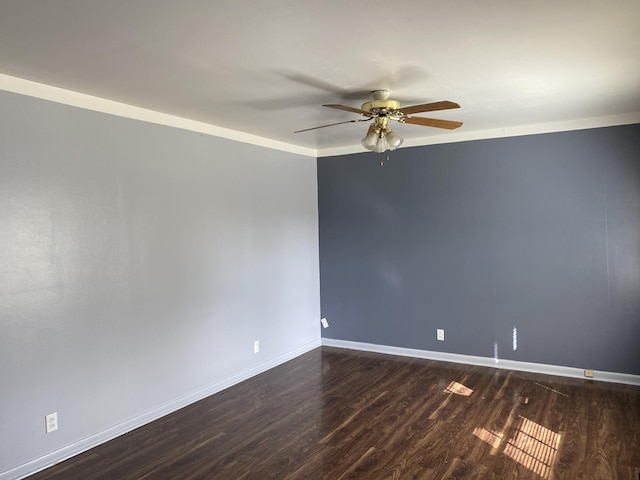 467 Owendale Dr, Antioch, TN 37013 - spare room featuring a ceiling fan, dark wood-type flooring, and baseboards