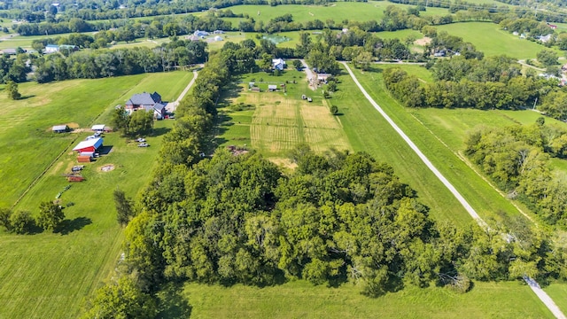 aerial view with a rural view