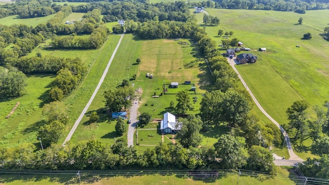 drone / aerial view with a rural view