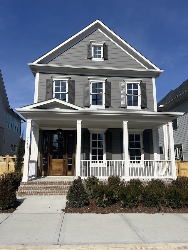 view of front of house featuring covered porch