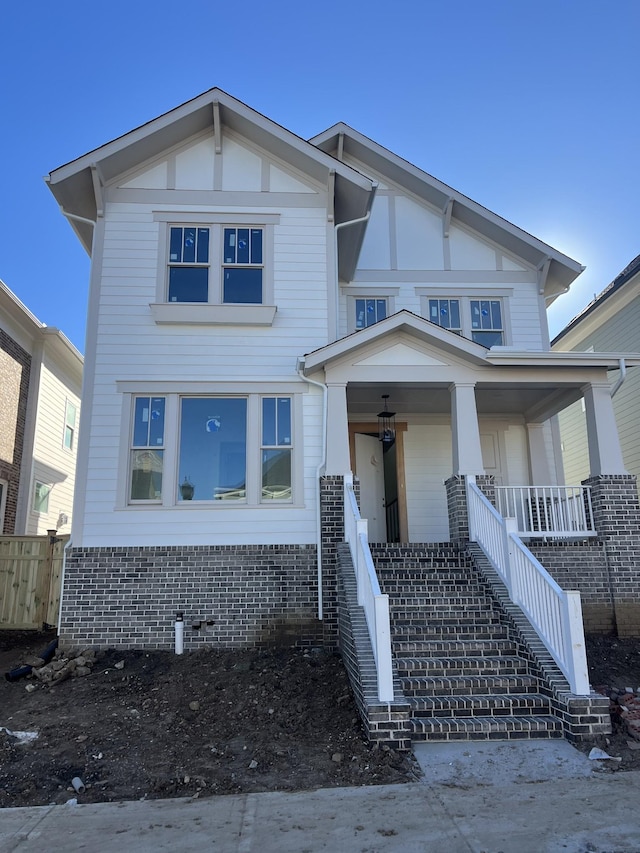 view of front of property with covered porch