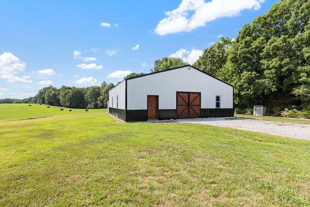 exterior space with a lawn