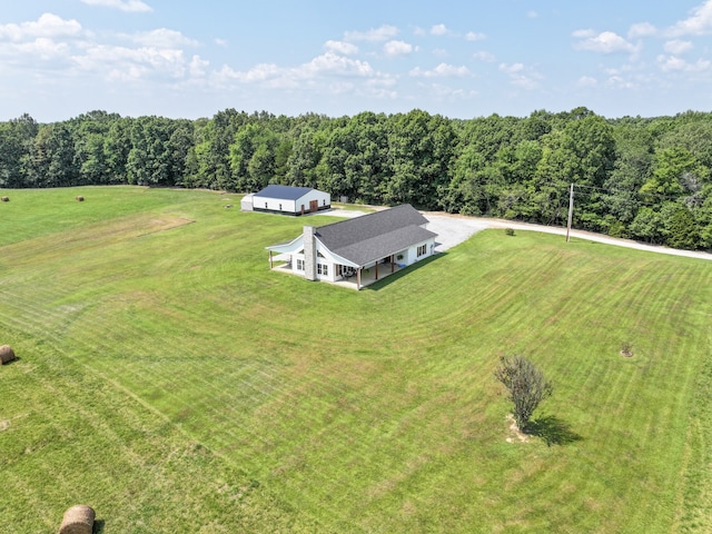 bird's eye view featuring a rural view