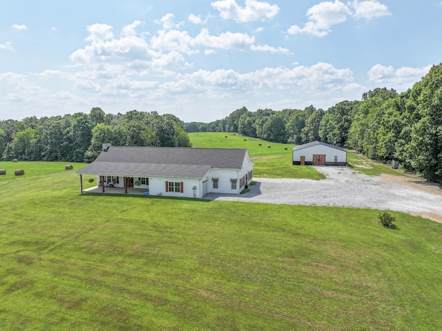 ranch-style house with a front lawn