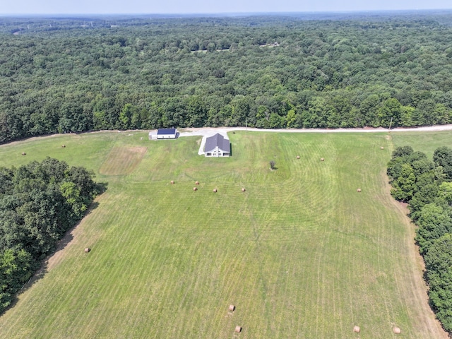 drone / aerial view with a rural view